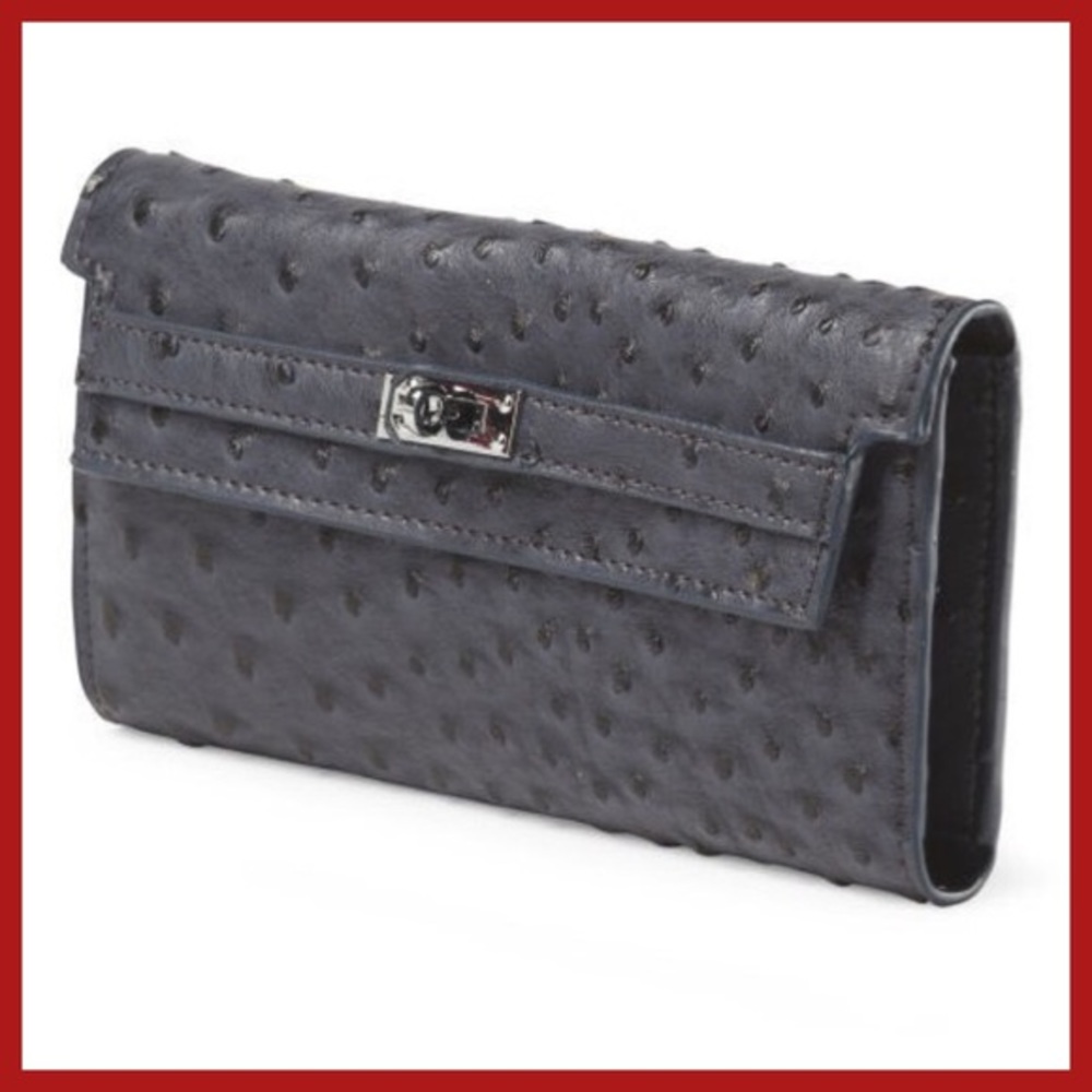 Women's Black Textured Clutch Wallet